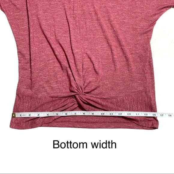 Y2K Juicy Couture Red Dolman Sleeve Front Twist Hem Short Sleeve Shirt - Picture 16 of 16